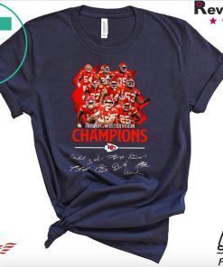 Kansas City Chiefs players 2019 afc west division champions signatures Tee Shirt