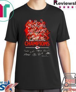 Kansas City Chiefs players 2019 afc west division champions signatures Tee Shirt