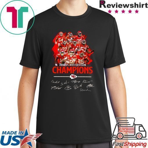 Kansas City Chiefs players 2019 afc west division champions signatures Tee Shirt