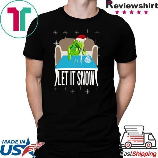 Kermit The Frog Doing Coke Walmart Cocaine Santa Let It Snow T-Shirt