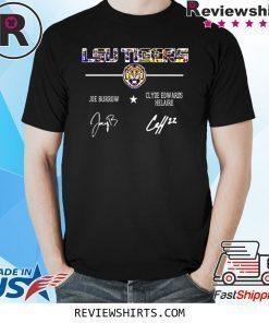 LSU Tigers Joe Burrow Clyde Edwards Helaire Signatures Shirt
