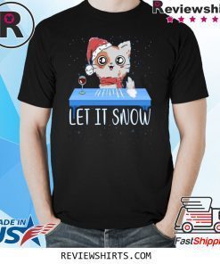 Let It Snow Santa Cocaine Cat Kitten Shirt
