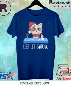 Let It Snow Santa Cocaine Cat Kitten Shirt
