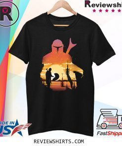 Mando Sunset Mandalorian Baby Yoda T-Shirt