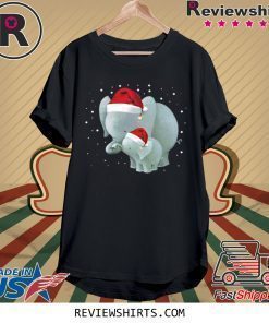 Mens Elephants Mom And Baby Christmas T-Shirt