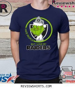 OAKLAND RAIDERS NFL CHRISTMAS GRINCH SANTA I HATE PEOPLE BUT I LOVE MY RAIDERS T-SHIRT