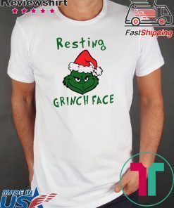 Resting Grinch Face With Santa Hat Shirt