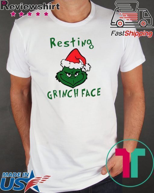 Resting Grinch Face With Santa Hat Shirt