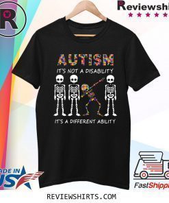 Skellington Dabbing Autism It’s Not A Disability It’s A Different Ability Shirt