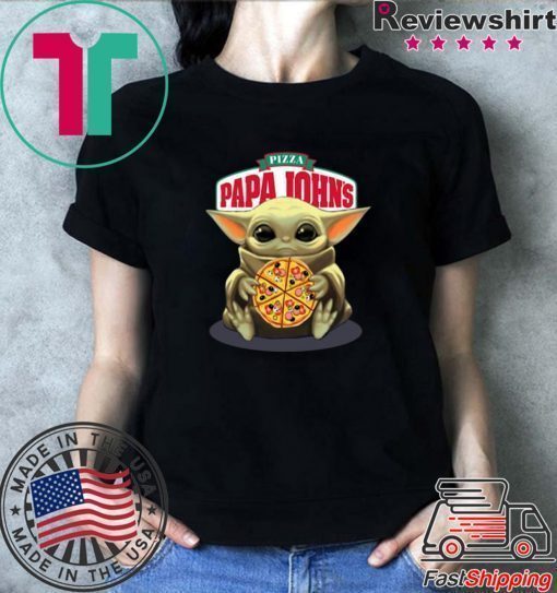 Star Wars Baby Yoda Hug Papa John’s Pizza shirt