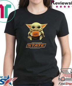 Star Wars Baby Yoda hug Oklahoma State University shirt