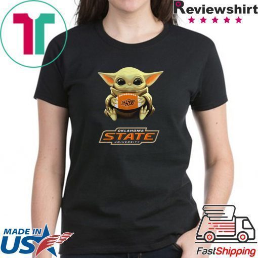 Star Wars Baby Yoda hug Oklahoma State University shirt