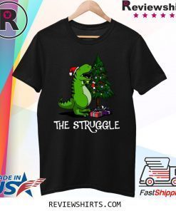 T-rex dinosaur eating the Christmas tree shirt