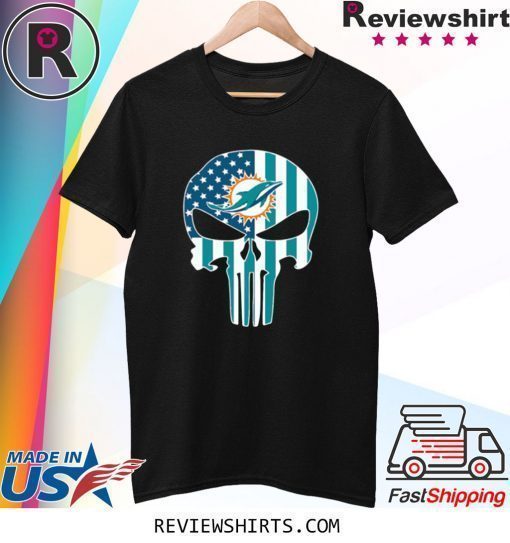 The Punisher Skull American Flag Miami Dolphins Shirt