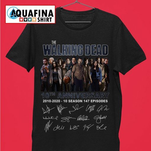 The Walking Dead 10th Anniversary 2010-2020 10 season 147 episodes signature shirt