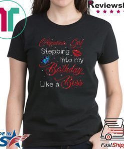 Aquarius Girl Lips Birthday Shirt