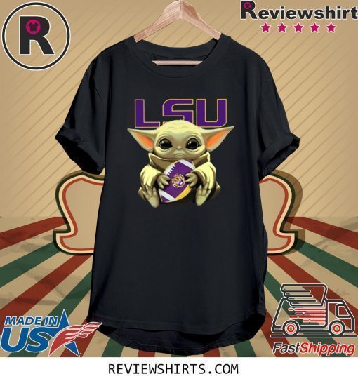 Baby Yoda Hug LSU Logo Shirt