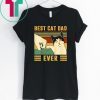 Best Cat Dad Ever Funny Kitten Cat Fist Bump Retro Vintage T-Shirt