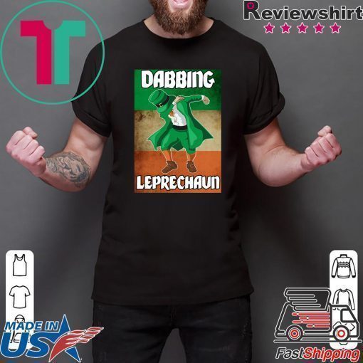 Dabbing Leprechaun Funny St Patrick’s Day Irish Flag Shirt