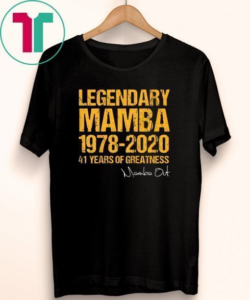 Mamba Out 1978 2020 41 Years Of Greatness Shirt