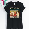 Mens Vintage Best Cat Dad Ever Bump Fit Fathers Day Gift T-Shirt
