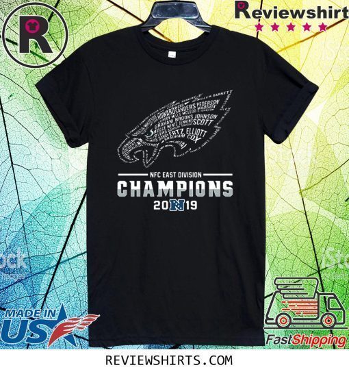 NFC EAST DIVISION CHAMPIONS 2019 PHILADELPHIA EAGLES PLAYER NAME SHIRT