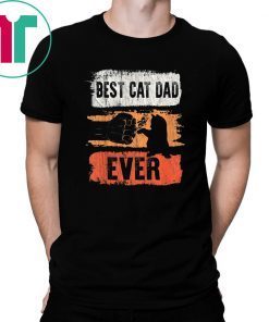 Vintage Best Cat Dad Ever Bump Fit Apparel T-Shirt