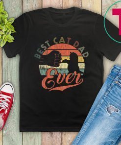 Vintage Best Cat Dad Ever Bump Fit Gift Cat Dad Cat Owner T-Shirt