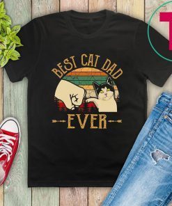 Vintage Best Cat Dad Ever Bump Fit 2020 Shirt