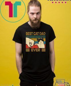 Vintage Best Cat Dad Ever Bump Fit T-Shirt