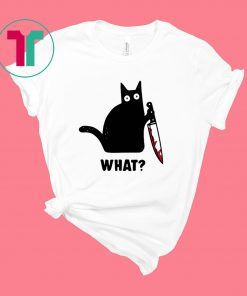 What Black cat hold knife shirt