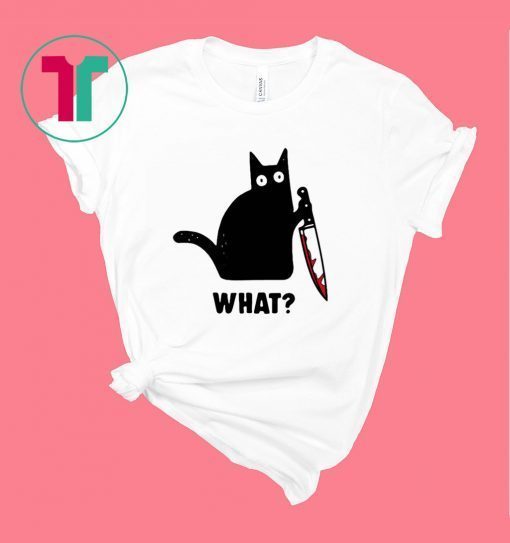 What Black cat hold knife shirt
