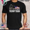 All Aboard the Donald Trump Train 2020 American Flag T-Shirt