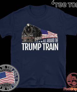 All Aboard the Donald Trump Train 2020 American Flag T-Shirt