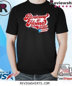 Boricuas at Home 2020 Bandera Puerto Rico Flag Map Shirt