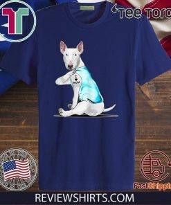 Bull Terrier Tattoos I Love MOM Sitting Mother's Day Gift T-Shirt