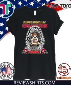 Bulldog Iron Throne Super Bowl LIV Champions Chiefs T-Shirt