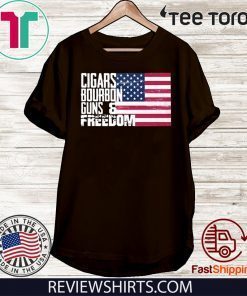 Cigars Bourbon Guns And Freedom American Flag Shirt