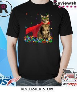 Cool Maine Coon Autism Awareness Graphic Cat Lover T-Shirt