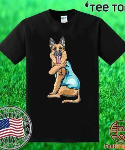 German Shepherd Tattoos I Love MOM Sitting Gift Mother's Day 2020 T-Shirt