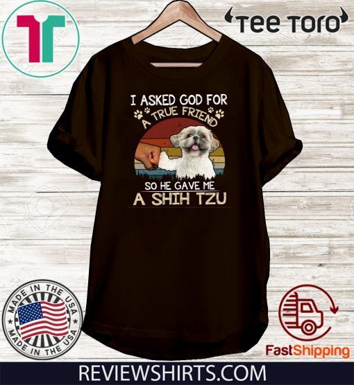 I Asked God For A True Friend So He Gave Me A Shih Tzu Shirt