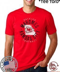 Patrick Mahomes Red Kansas City Chiefs State 2020 T-Shirt