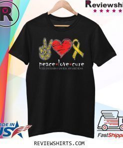 Peace Love Cure Childhood Cancer Awareness T-Shirt