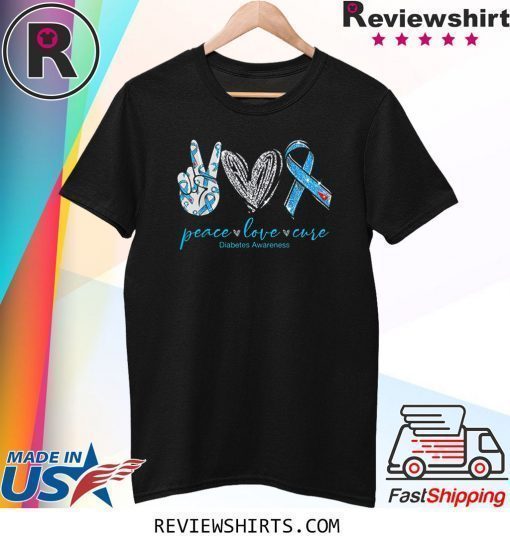 Peace Love Cure Diabetes Awareness T-Shirt