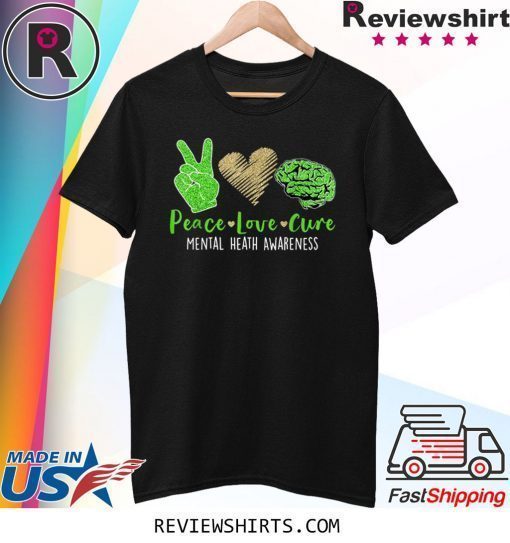 Peace Love Cure Mental Heath Awareness Costume Ribbon Shirt