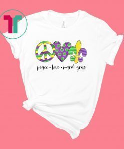 Peace Love Mardi Gras Hippie New Orleans Mardi Gras Costume Shirt