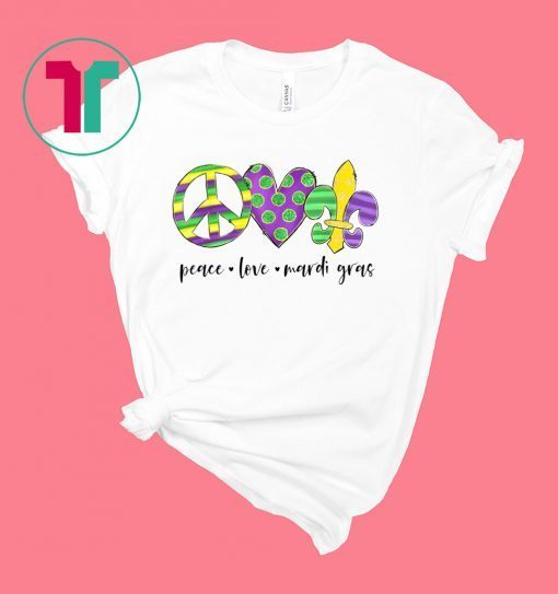 Peace Love Mardi Gras Hippie New Orleans Mardi Gras Costume Shirt