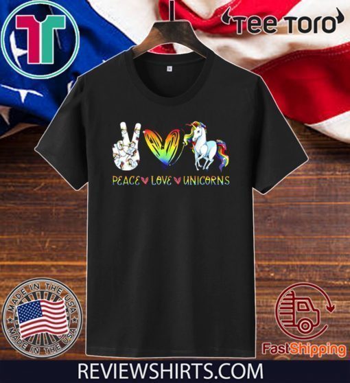 Peace Love Unicorn Hippie Style Awesome Official T-Shirt