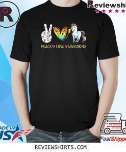 Peace Love Unicorn Hippie Style Awesome T-Shirt