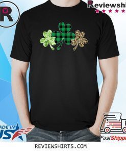 Plaid Shamrock Shirt Leopard Camouflage Fun St Patricks Day T-Shirt